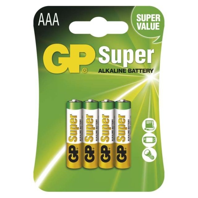 GP Batteries SUPER Alkalická baterie LR03 AAA 4 ks 1013114000