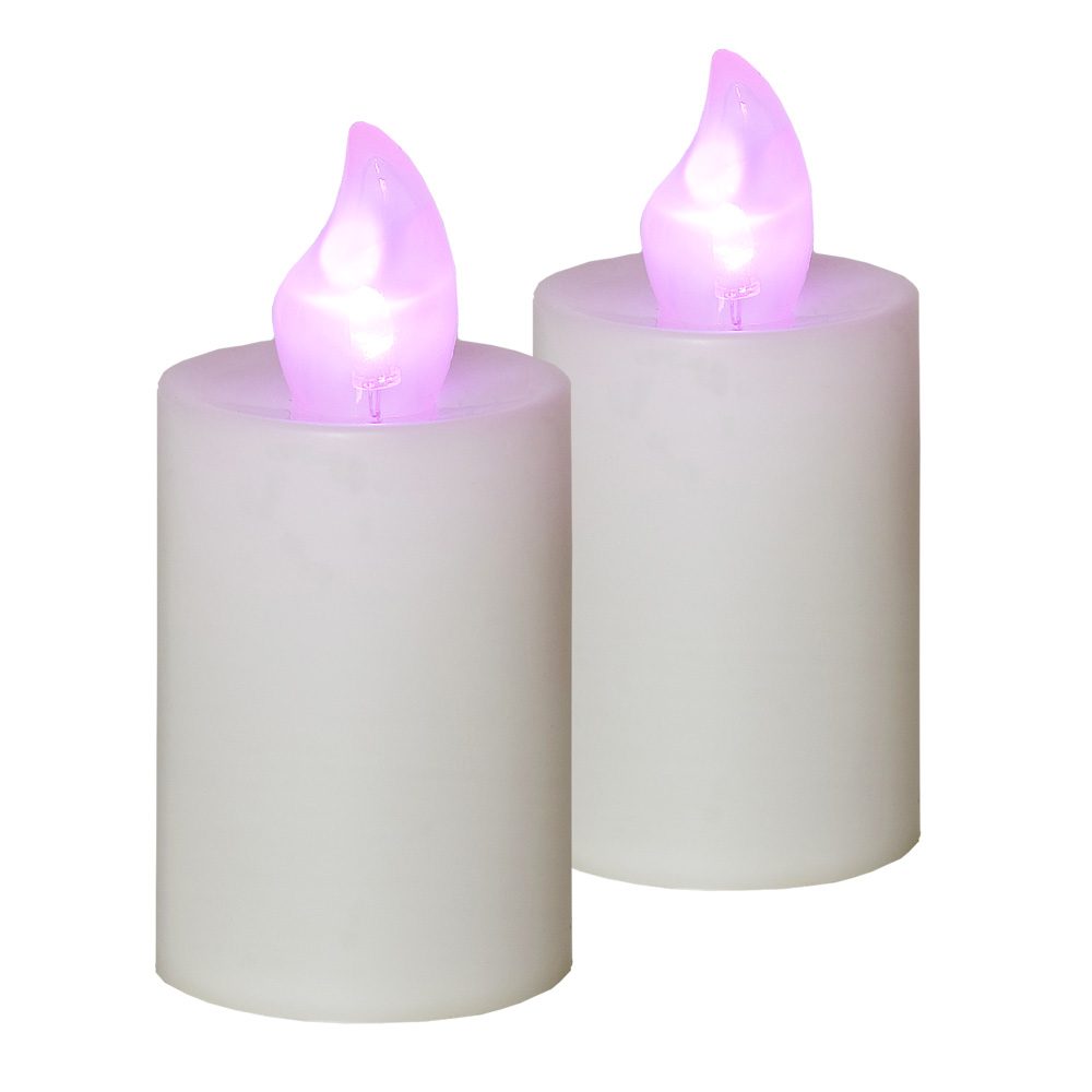 HomeLife Elektrická svíčka s plamenem AA46 bílá 2 ks