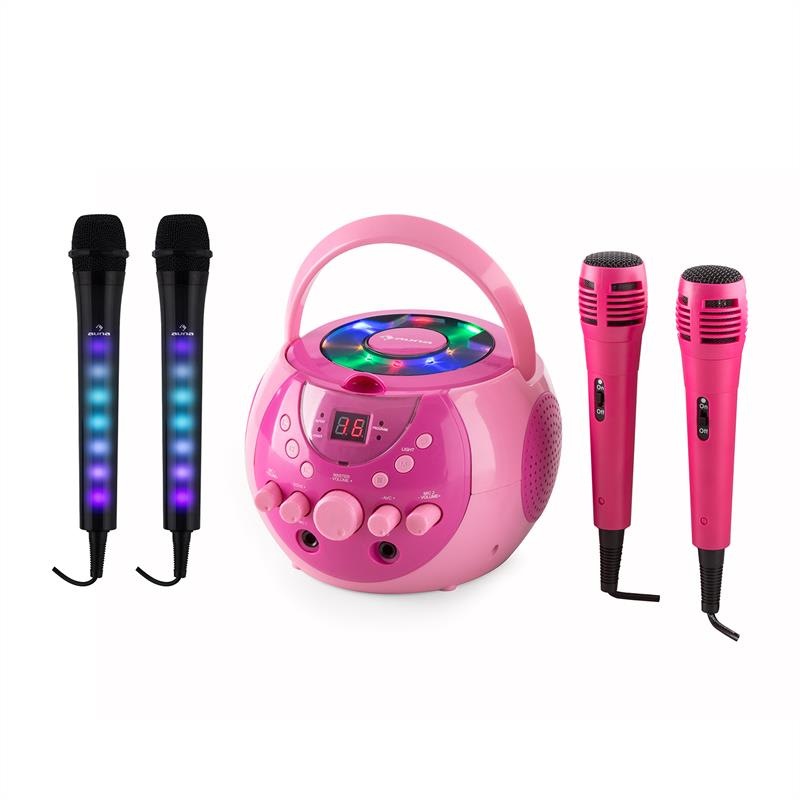 Auna SingSing růžová + Dazzle Mic Set karaoke zařízení